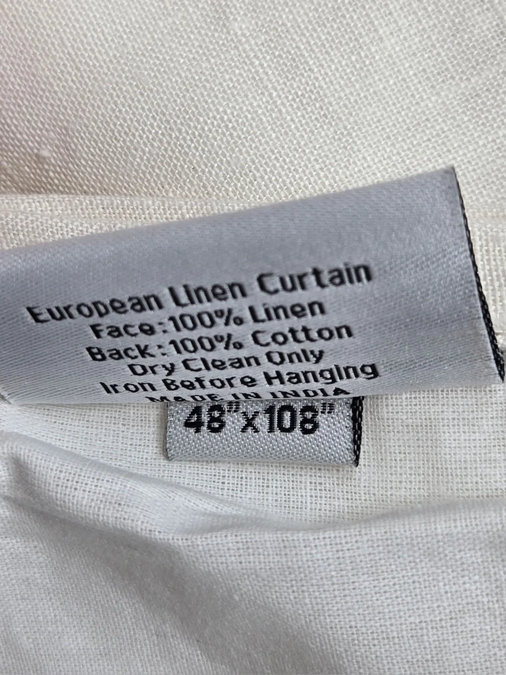 NWT QUINCE Set Of 2 48x108 European Linen Curtains Cream 0359